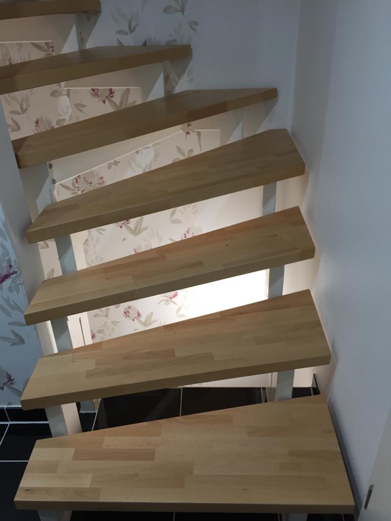 Einbau einer Stahltreppe nach Deckendurchbruch in einem Wohnhaus in Telgte (NRW)